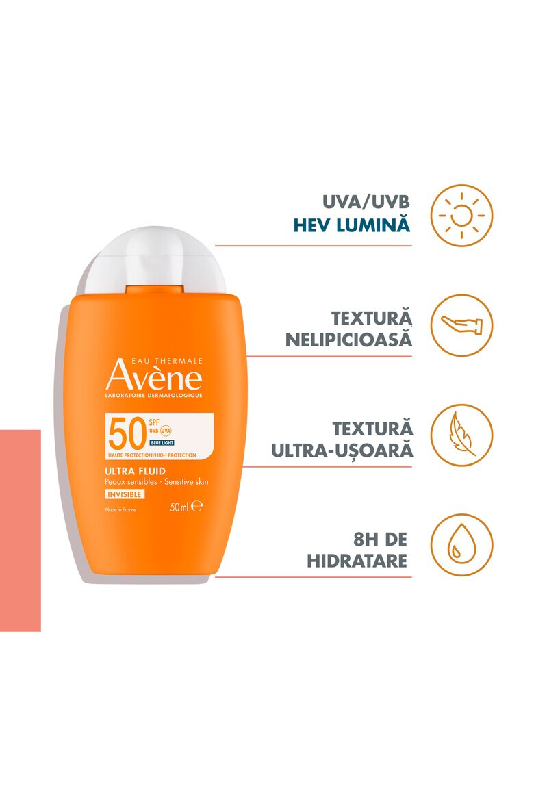 Avene Ultra Fluid cu protectie solara SPF 50+ TRIASORB pentru piele normala si mixta 50 ml - Pled.ro