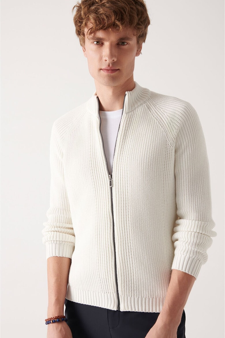 Avva Cardigan cu fermoar si maneci raglan - Pled.ro