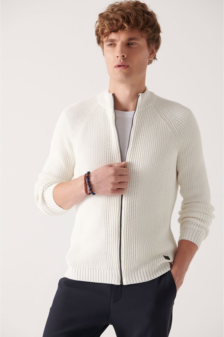 Avva Cardigan cu fermoar si maneci raglan - Pled.ro