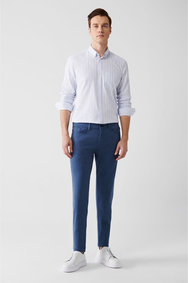 Avva Pantaloni slim fit cu buzunare aplicate - Pled.ro