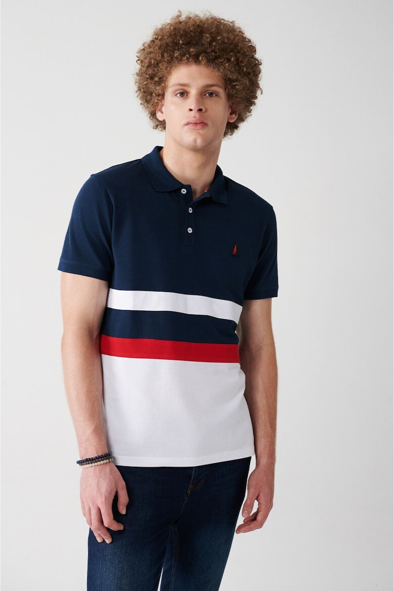 Avva Tricou polo de bumbac cu model colorblock - Pled.ro