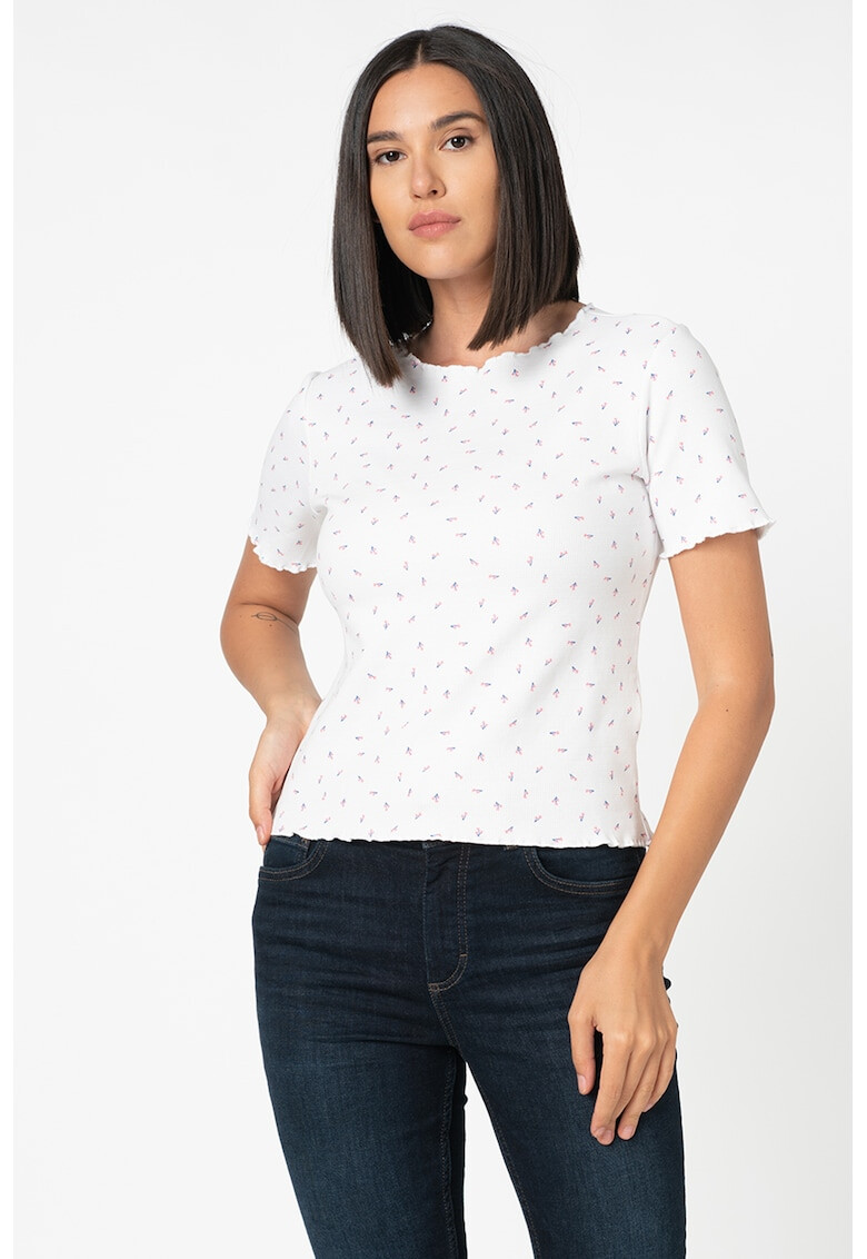 b.young Tricou texturat cu model floral Sacha - Pled.ro