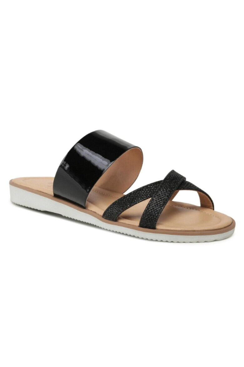 BADURA Papuci flip-flop fete Piele naturala Negru - Pled.ro