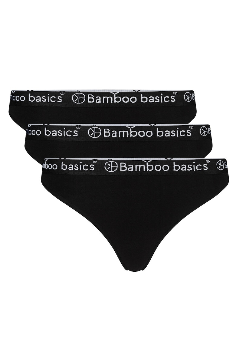 Bamboo Basics Set de chloti tanga cu banda logo in talie Emma - 3 perechi - Pled.ro