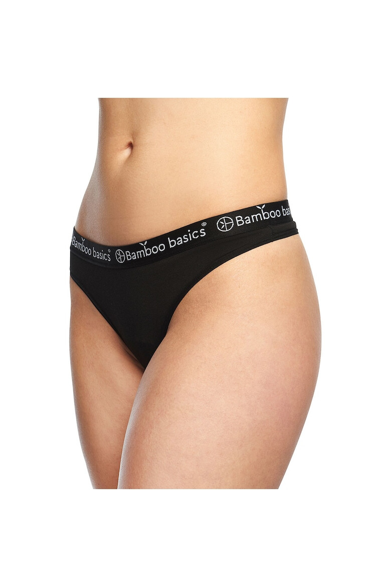 Bamboo Basics Set de chloti tanga cu banda logo in talie Emma - 3 perechi - Pled.ro