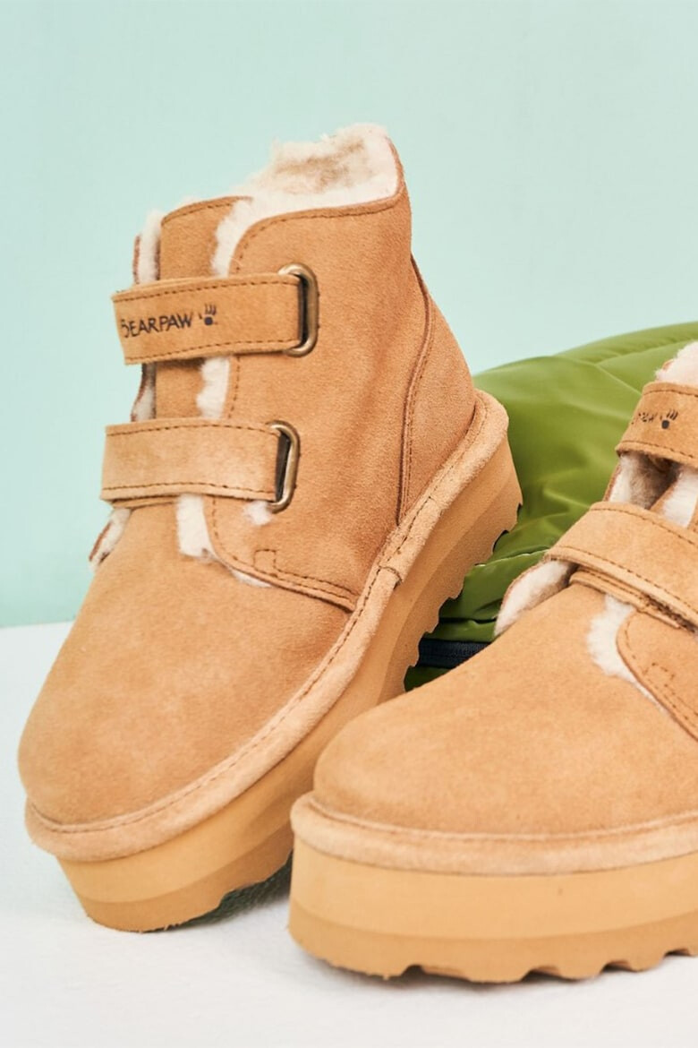 BEARPAW Ghete de piele intoarsa cu velcro Retro Larisa - Pled.ro