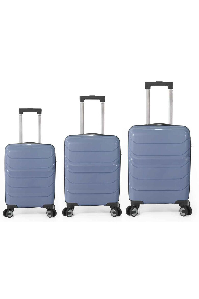 Benzi Set Trolere Diamond DM 5745 Polipropilena 4 Roti Duble 3 Piese Albastru deschis - Pled.ro