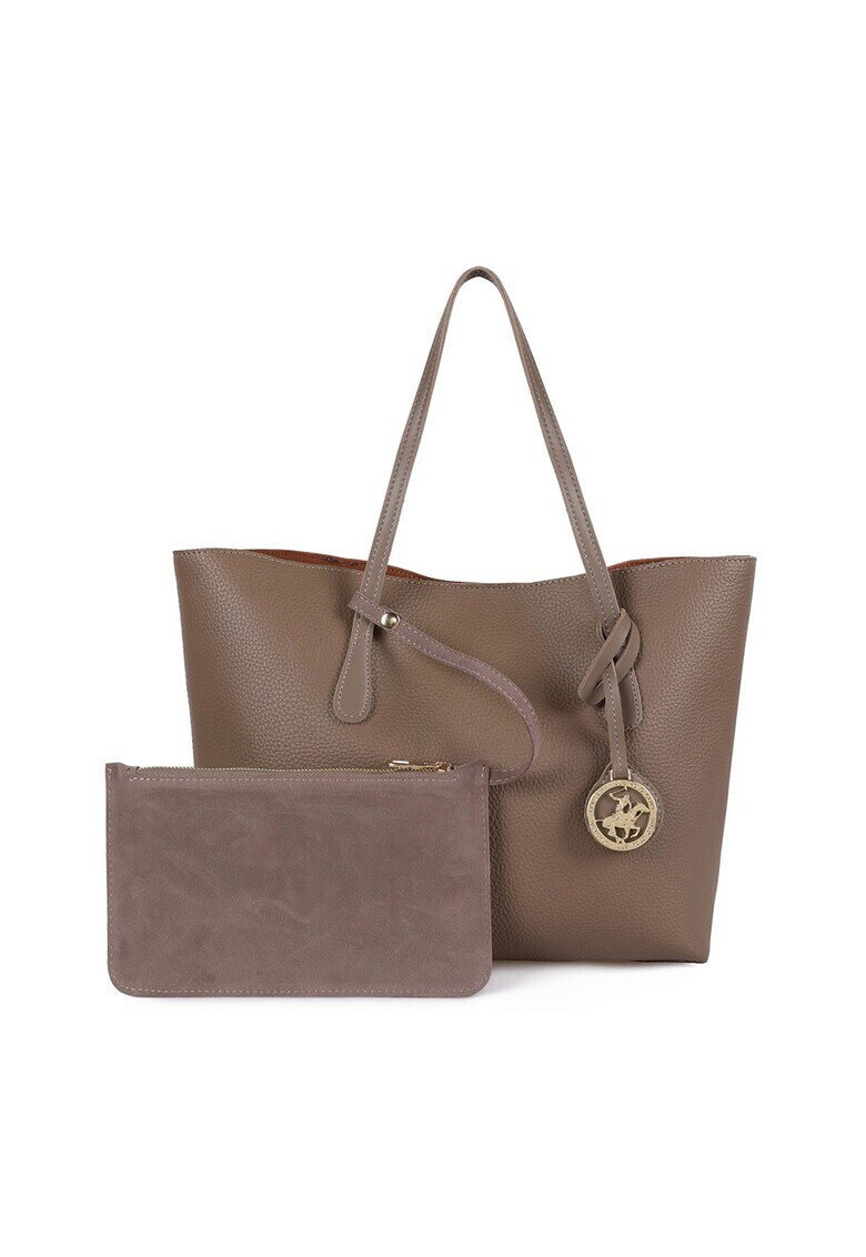 Beverly Hills Polo Club Geanta shopper de piele ecologica cu etui din piele intoarsa - Pled.ro