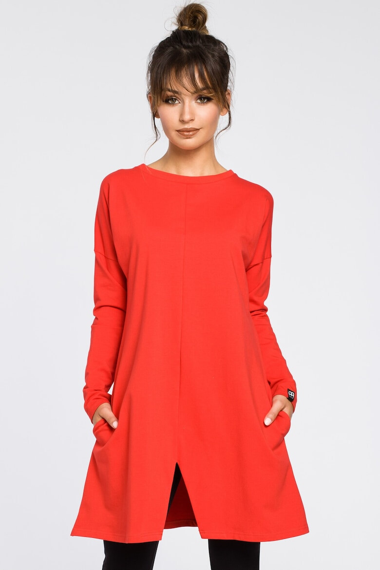 BeWear Bluza de dama Tip tunica Bumbac Elastan Rosu 65464 - Pled.ro