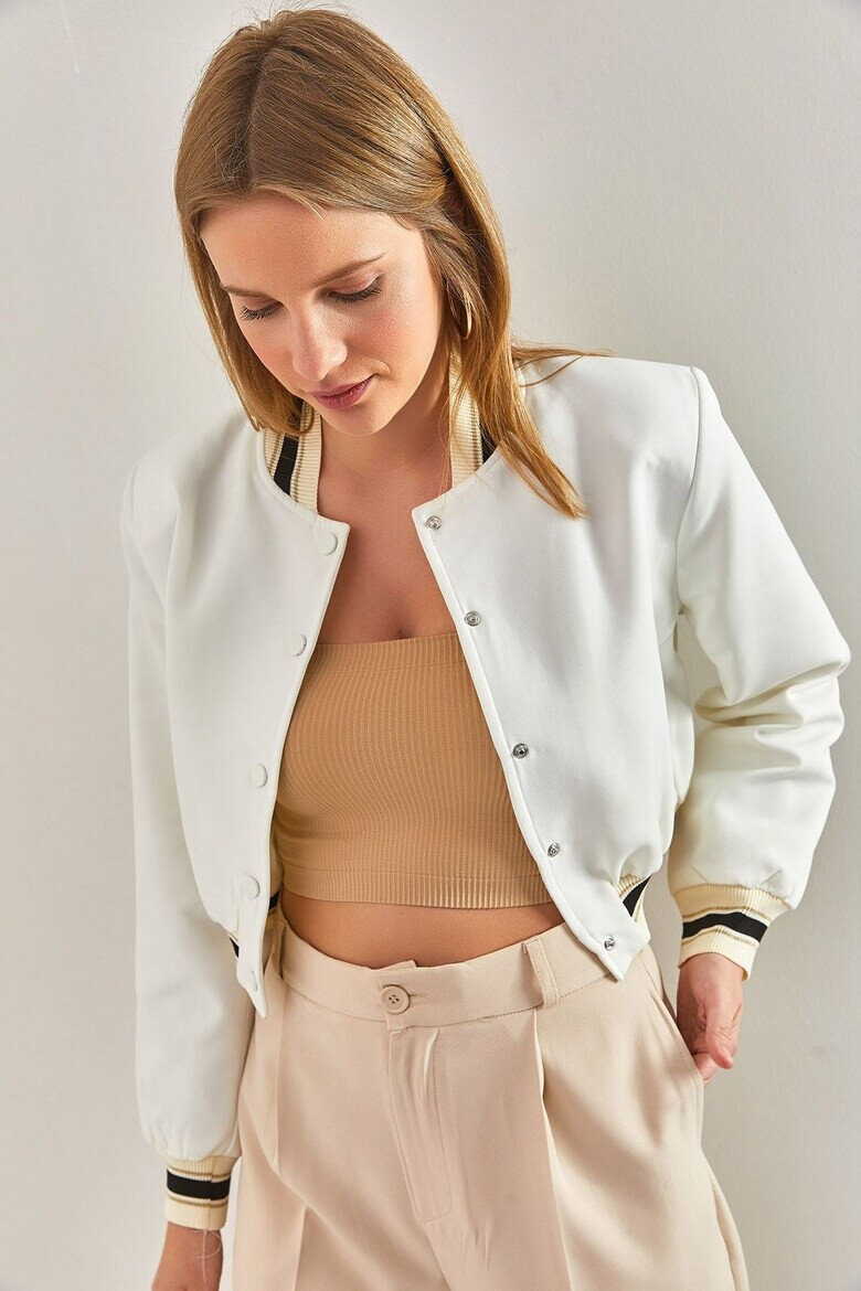 Bianco Lucci Jacheta bomber crop - Pled.ro