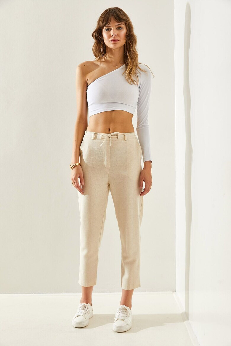 Bianco Lucci Pantaloni crop cu buzunare oblice - Pled.ro