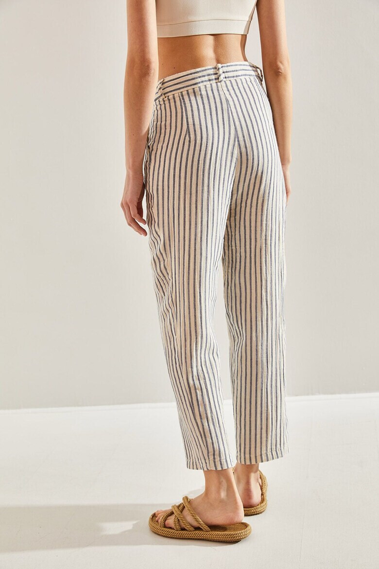 Bianco Lucci Pantaloni crop cu dungi - Pled.ro