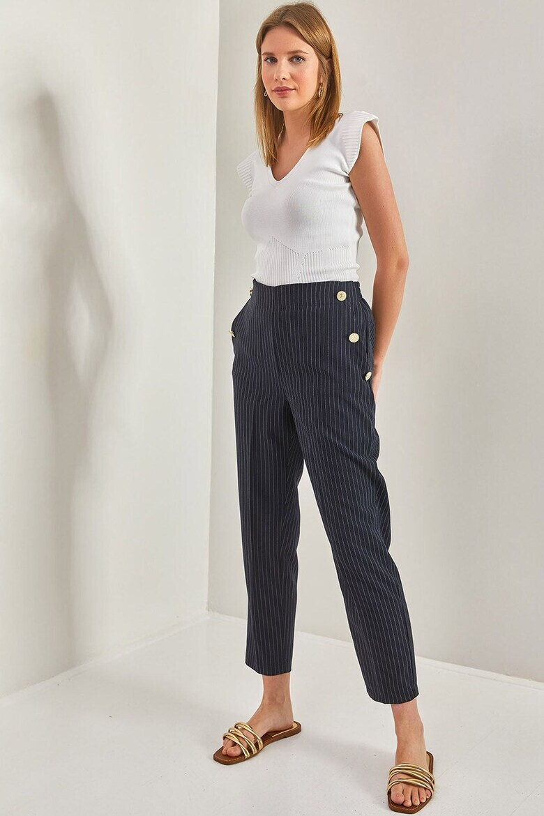 Bianco Lucci Pantaloni crop elganti - Pled.ro