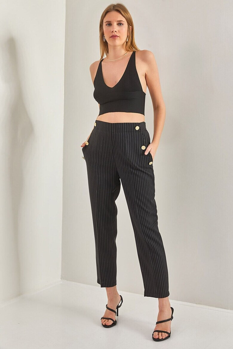 Bianco Lucci Pantaloni crop elganti - Pled.ro