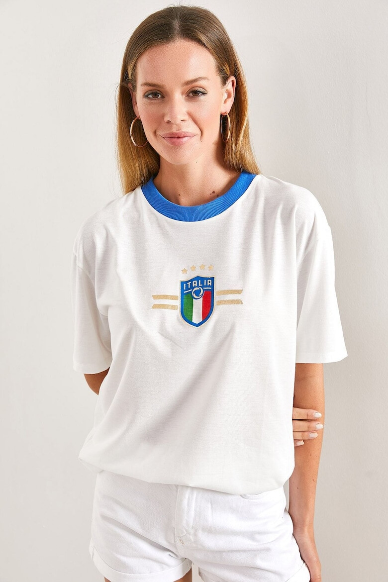 Bianco Lucci Tricou cu decolteu contrastant - Pled.ro