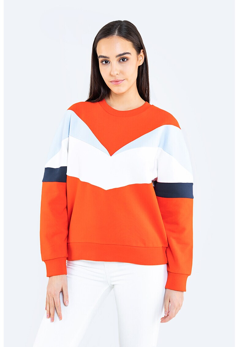 Big Star Bluza sport cu decolteu la baza gatului si model colorblock - Pled.ro