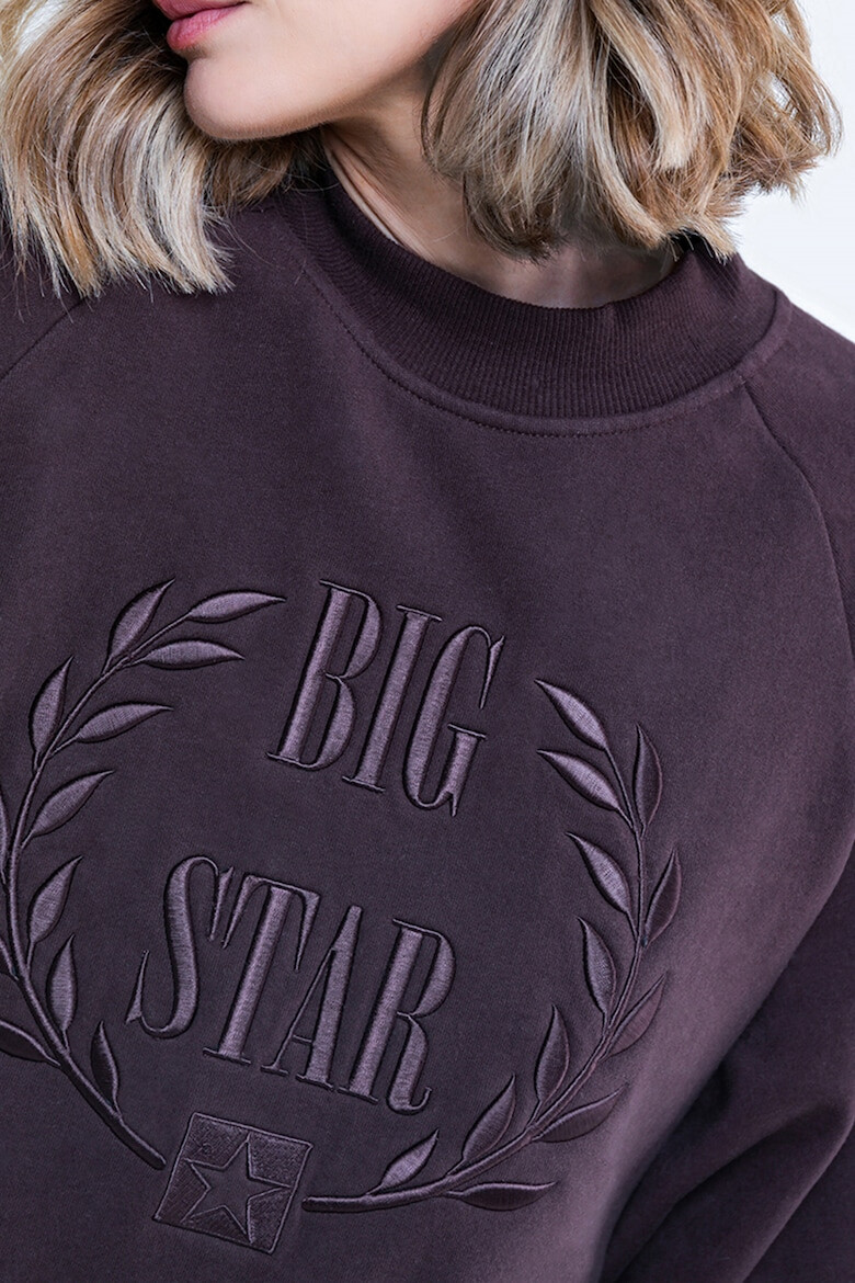 Big Star Bluza sport din bumbac organic cu decolteu la baza gatului si broderie logo - Pled.ro