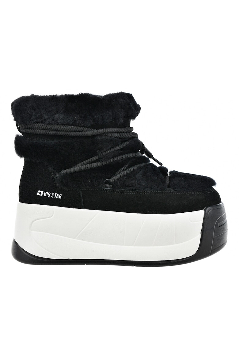 Big Star Ghete flatform cu garnitura din piele intoarsa - Pled.ro