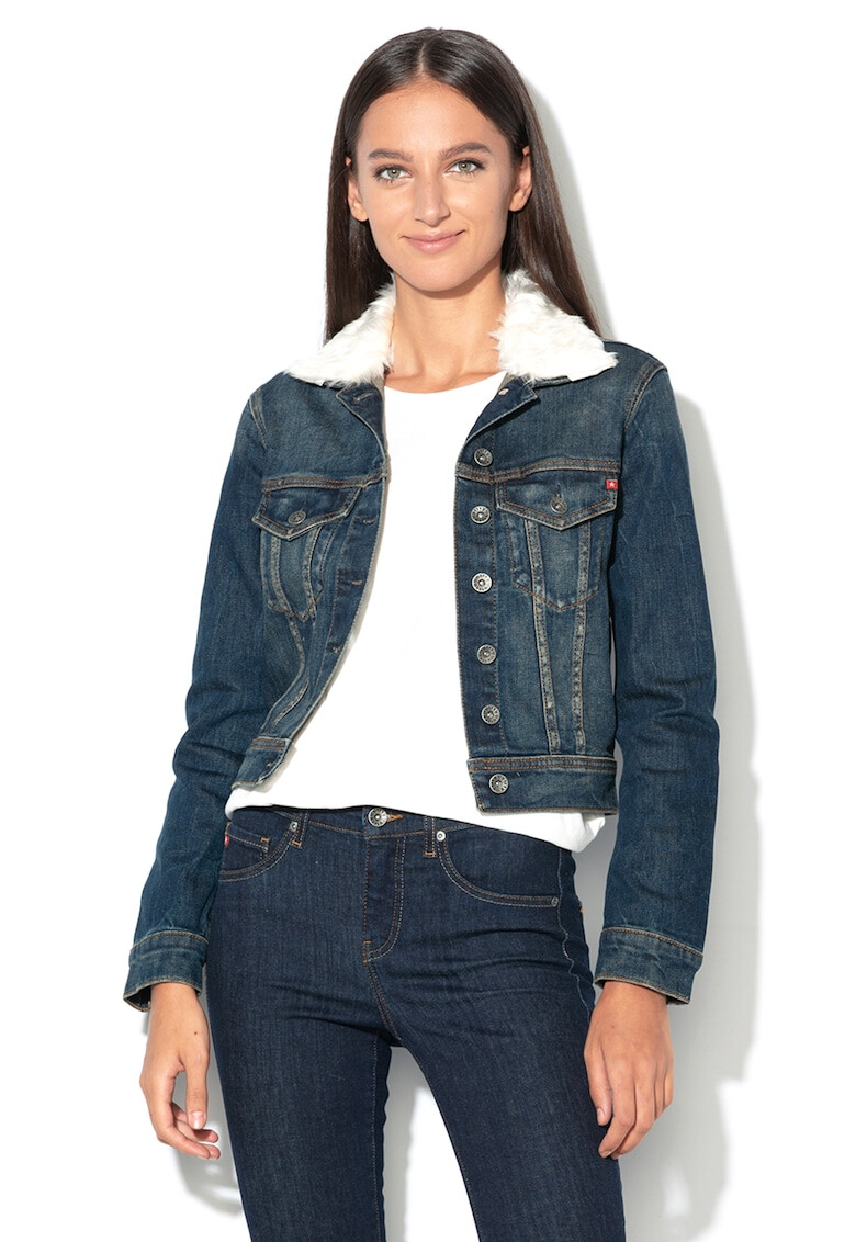 Big Star Jacheta crop de denim Suzy - Pled.ro