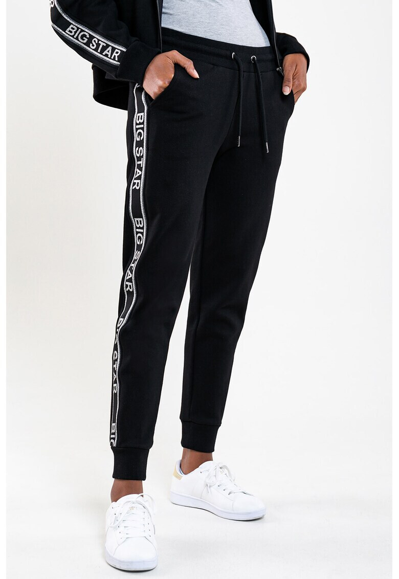 Big Star Pantaloni sport cu segmente stralucitoare cu logo Kierasa - Pled.ro