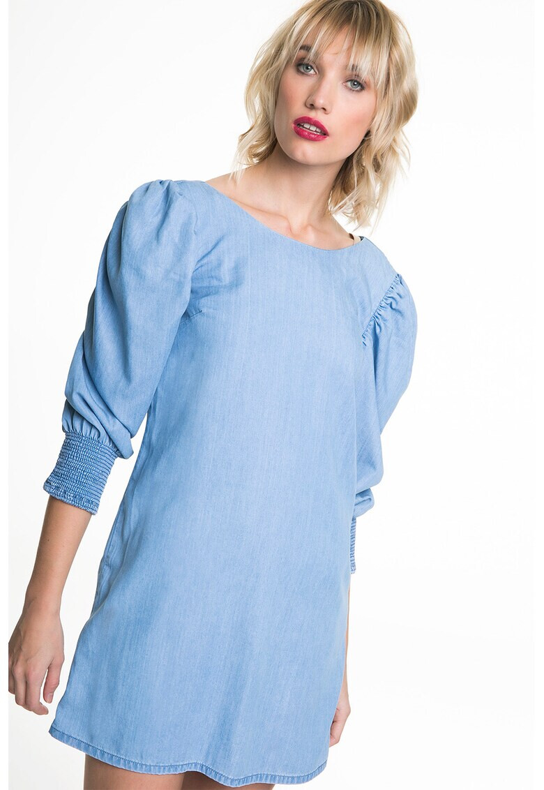 Big Star Rochie mini din chambray cu maneci bufante - Pled.ro