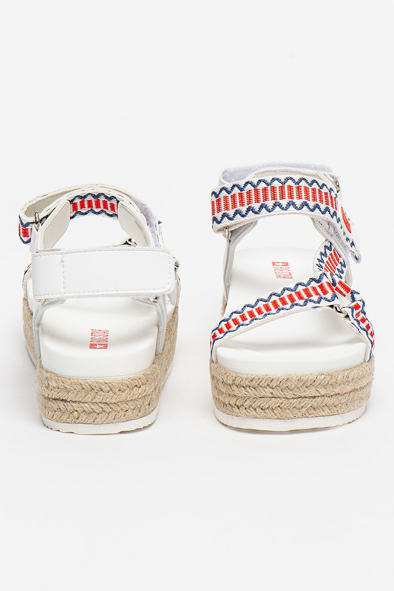 Big Star Sandale tip espadrile cu velcro si motive brodate - Pled.ro