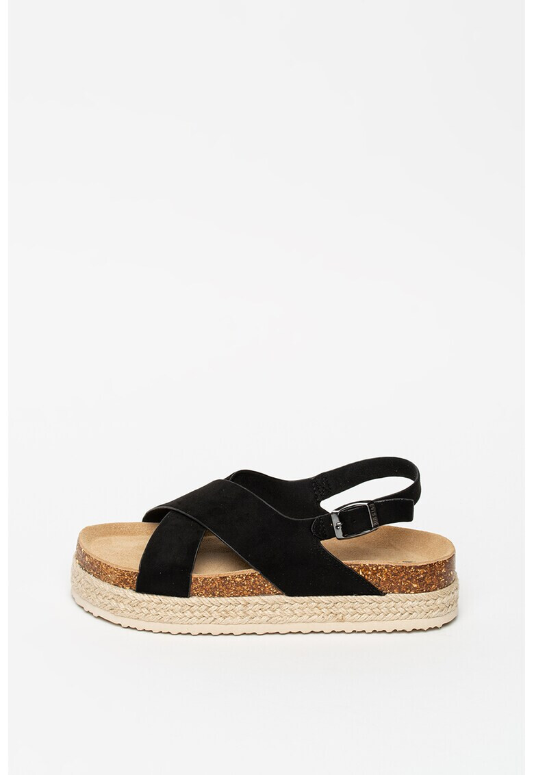 Big Star Sandale tip espadrile din piele intoarsa ecologica - Pled.ro