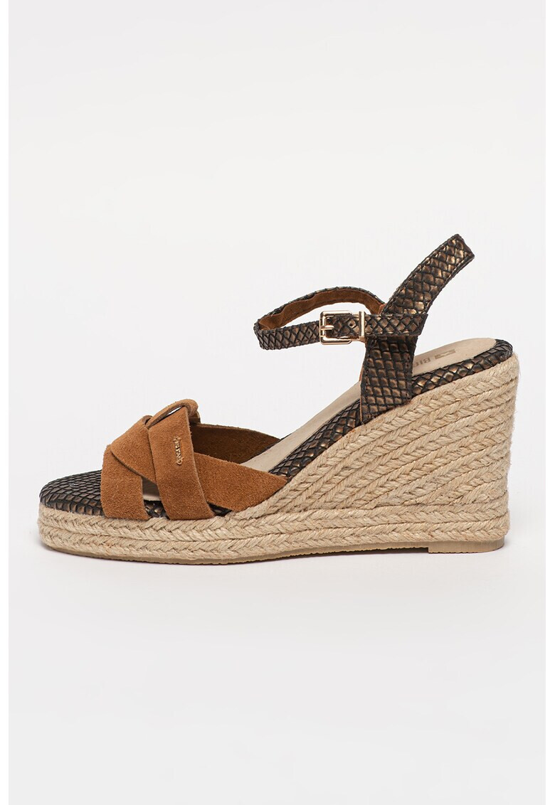 Big Star Sandale tip espadrile din piele intoarsa si piele cu talpa wedge - Pled.ro