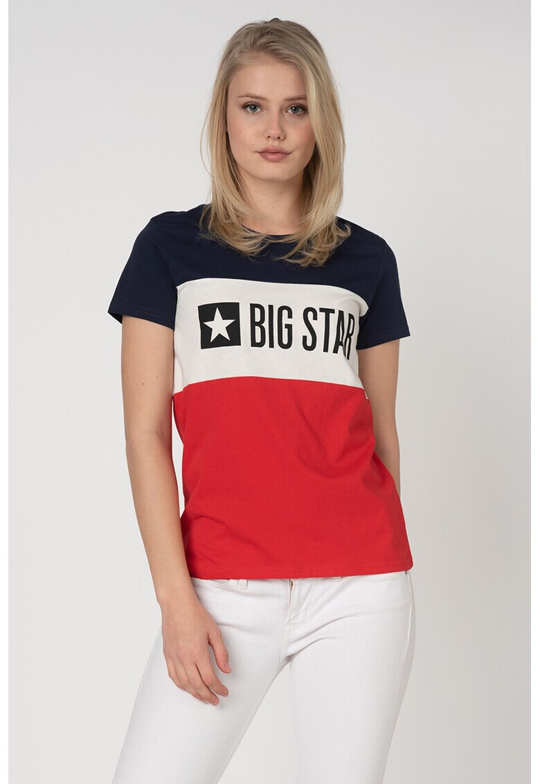 Big Star Tricou cu model colorblock si imprimeu logo Noella - Pled.ro