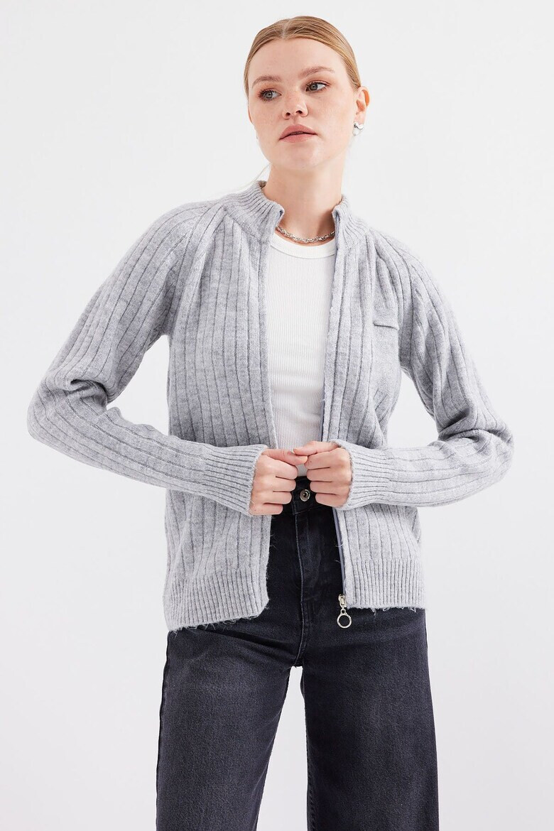 Bigdart Cardigan cu fermoar si maneci raglan - Pled.ro