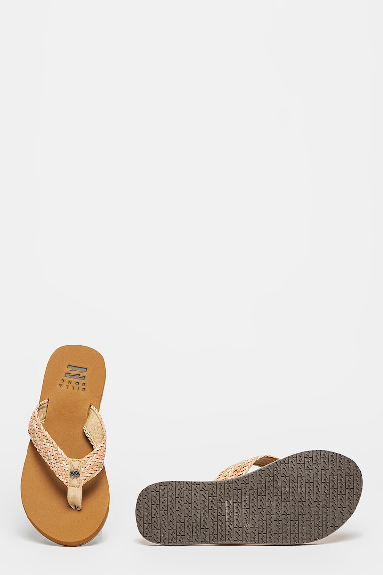 Billabong Papuci flip-flop de piele ecologica cu bareta cu aspect impletit Kai - Pled.ro