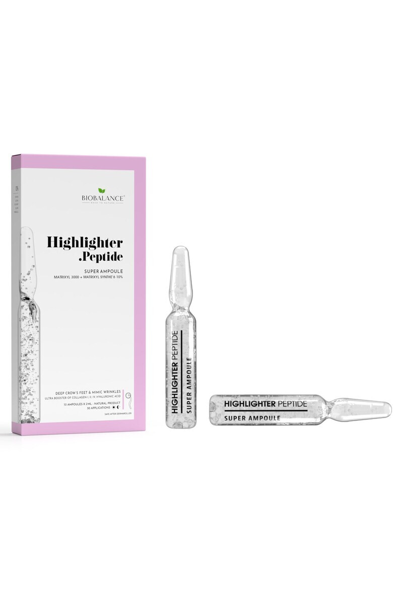 Bio Balance Highlighter Peptide Fiole concentrate pentru riduri de expresie cu peptide 10 x 2 ml - Pled.ro