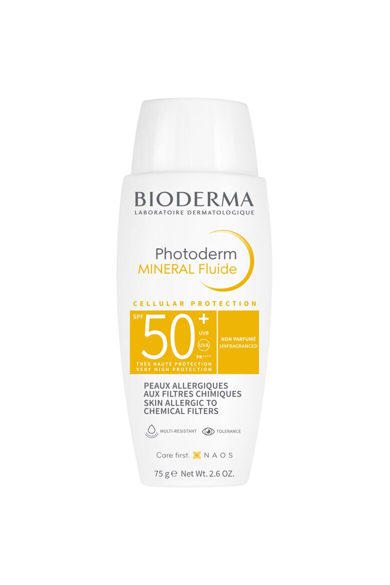 Bioderma Fluid cu protectie solara Photoderm Mineral SPF 50+ pentru ten alergic 75g - Pled.ro