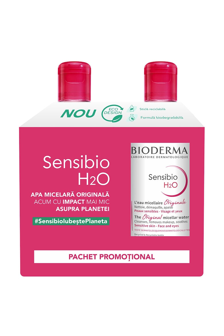 Bioderma Pachet Promo: Apa micelara Sensibio H2O pentru ten sensibil 500 ml + Apa micelara Sensibio H2O pentru ten sensibil 250 ml - Pled.ro