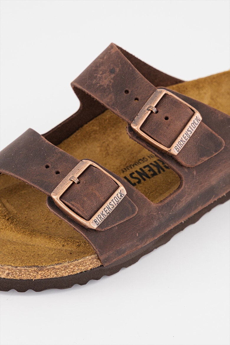 Birkenstock Papuci unisex de piele cu catarame Arizona - Pled.ro