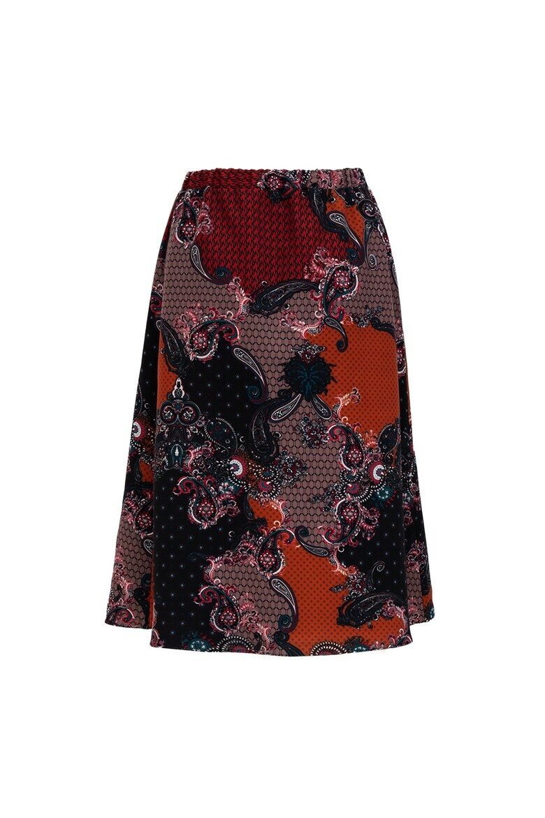 BITOLIA GALLERY Fusta midi evazata cu model paisley - Pled.ro