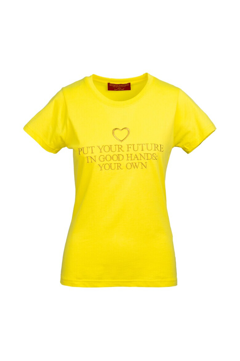 BITOLIA GALLERY Tricou cu broderie text - Pled.ro