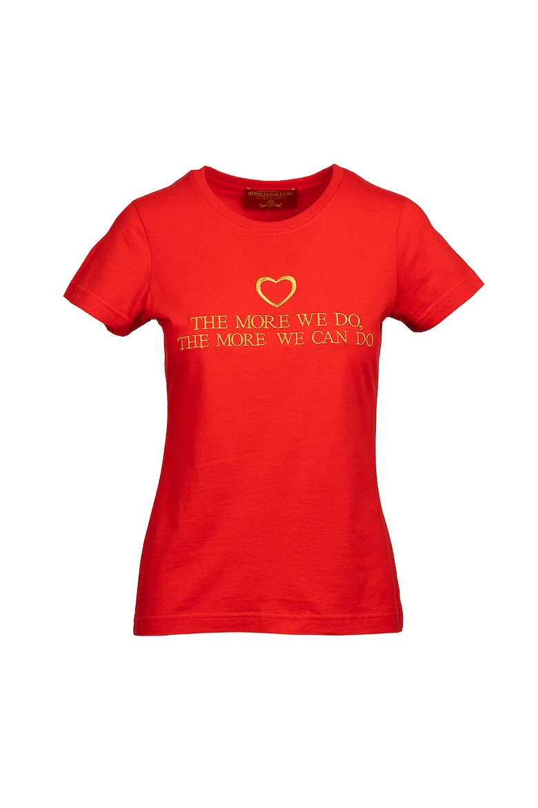 BITOLIA GALLERY Tricou cu broderie text - Pled.ro