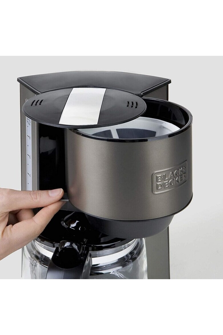 Black & Decker Cafetiera Black&Decker 1000W 12 cesti cafea programabila 1.25l Negru/Inox - Pled.ro