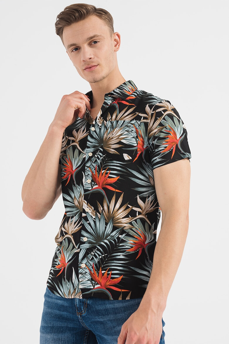 BLEND Camasa slim fit cu imprimeu tropical - Pled.ro