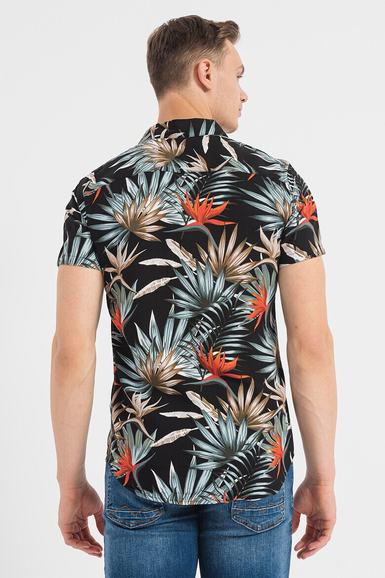 BLEND Camasa slim fit cu imprimeu tropical - Pled.ro