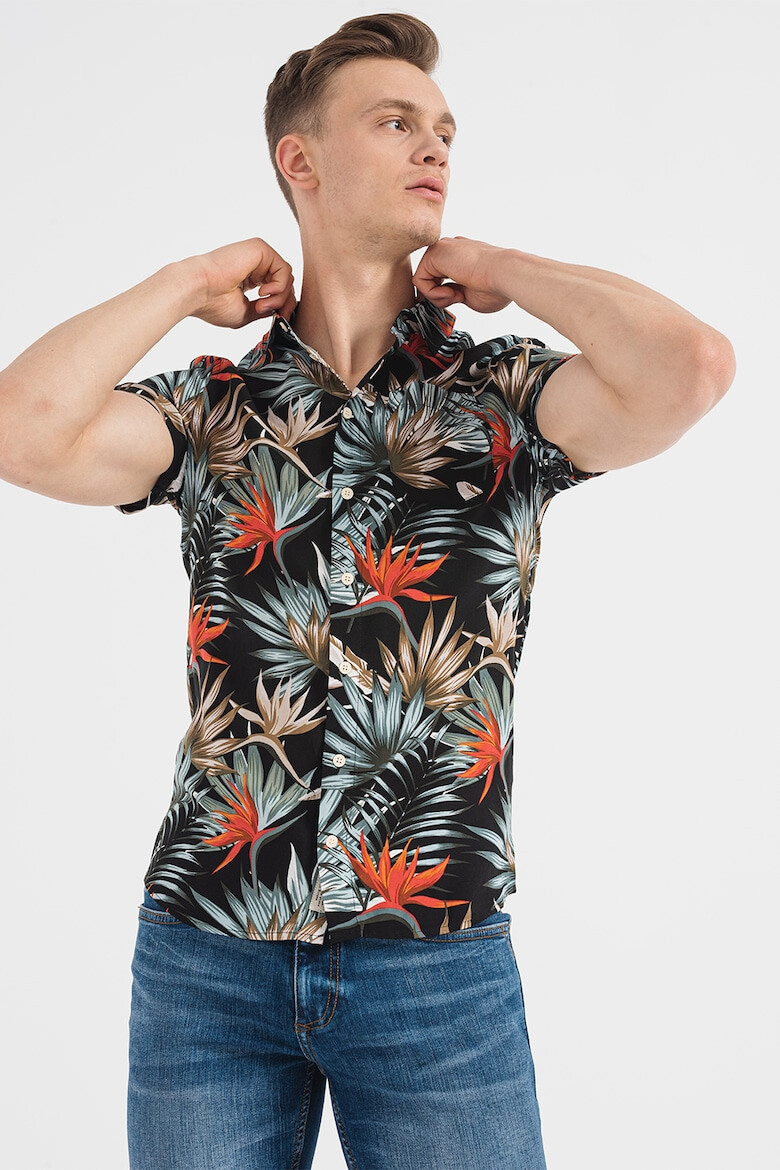 BLEND Camasa slim fit cu imprimeu tropical - Pled.ro