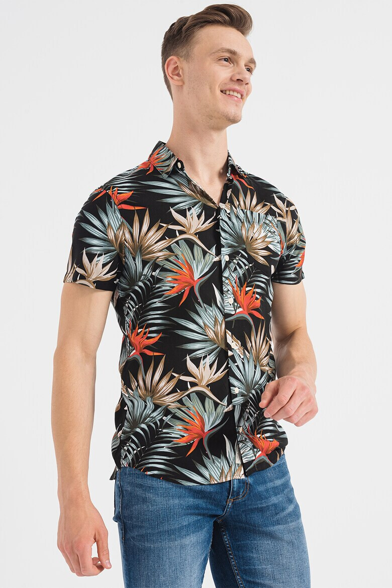 BLEND Camasa slim fit cu imprimeu tropical - Pled.ro