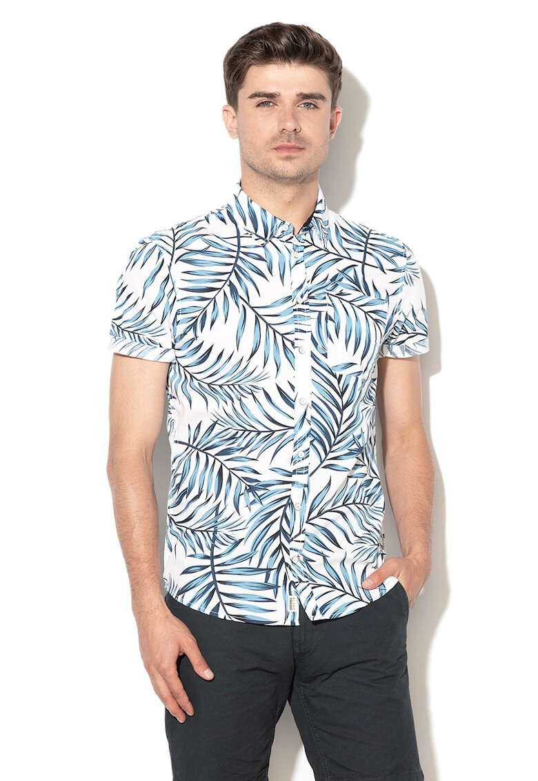 BLEND Camasa slim fit cu model tropical - Pled.ro