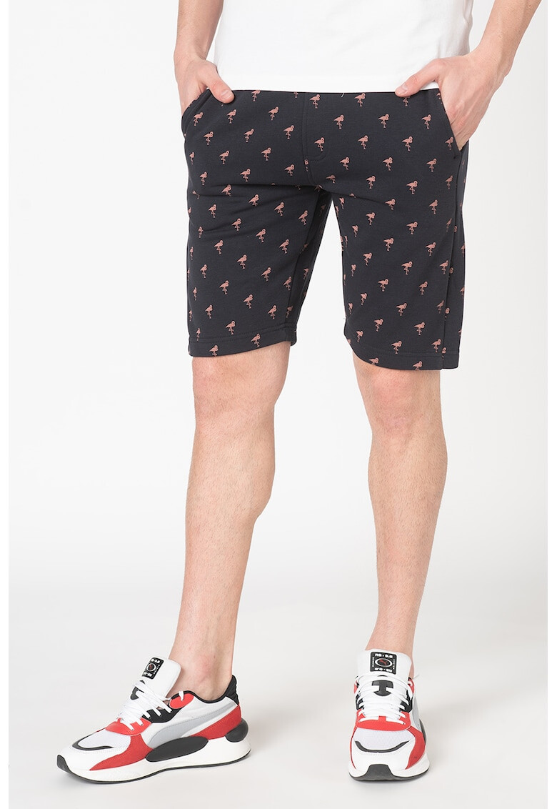 BLEND Pantaloni scurti sport cu imprimeu cu flamingo - Pled.ro