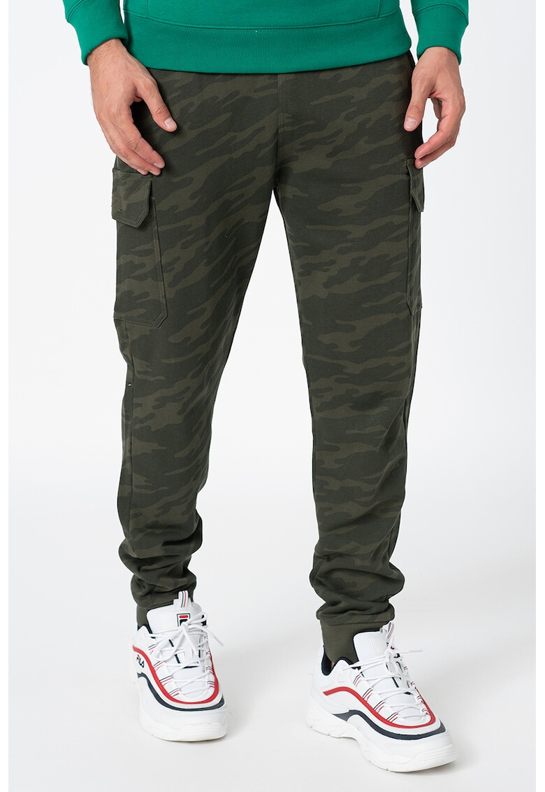 BLEND Pantaloni sport cargo cu imprimeu camuflaj - Pled.ro