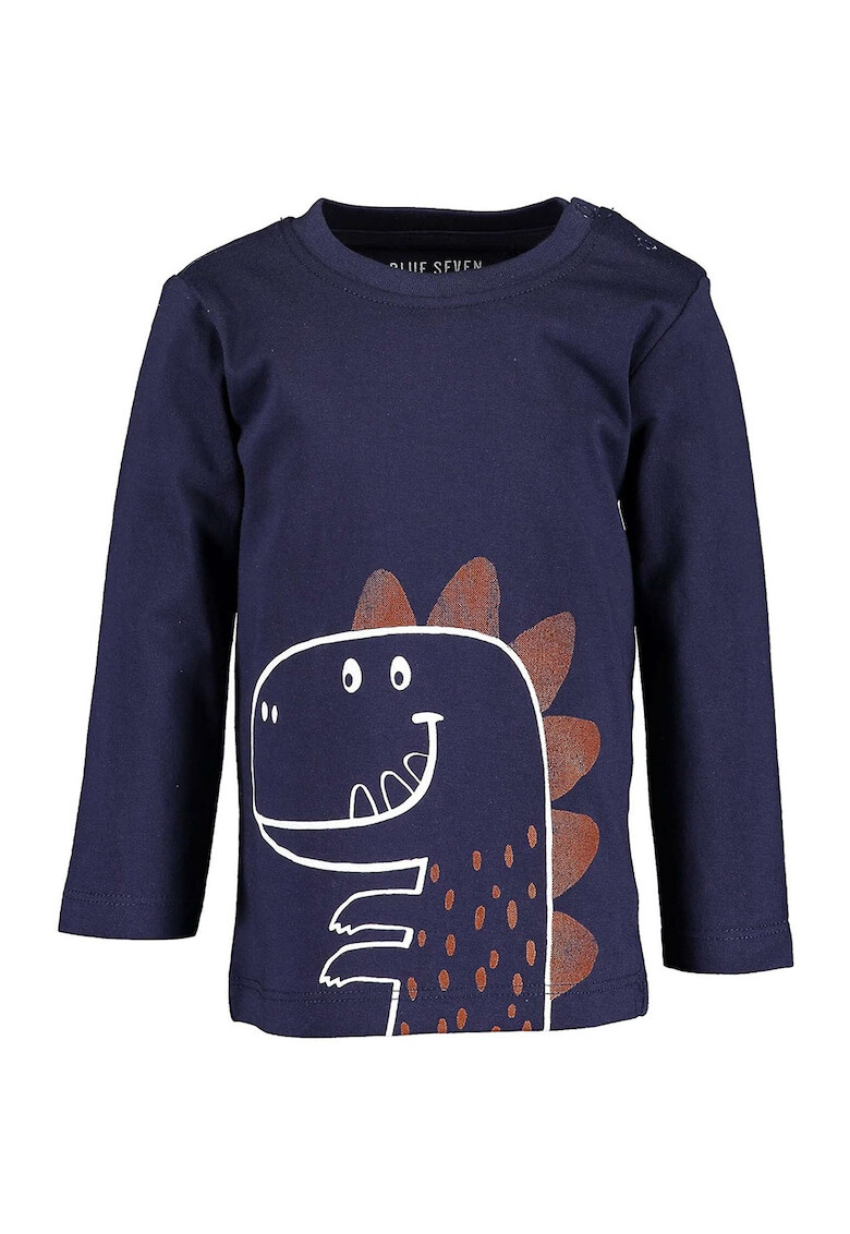 Blue Seven Bluza cu imprimeu cu desene animate Bleumarin inchis/Maro/Alb - Pled.ro