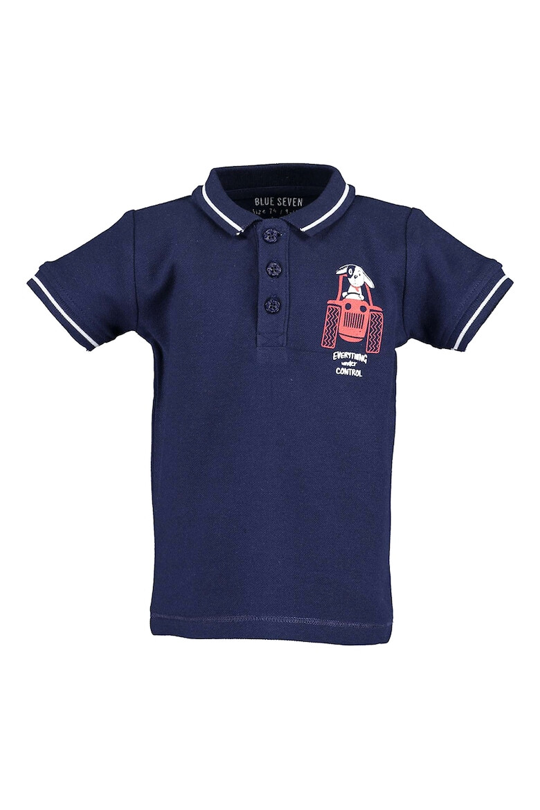 Blue Seven Tricou polo de bumbac cu imprimeu - Pled.ro