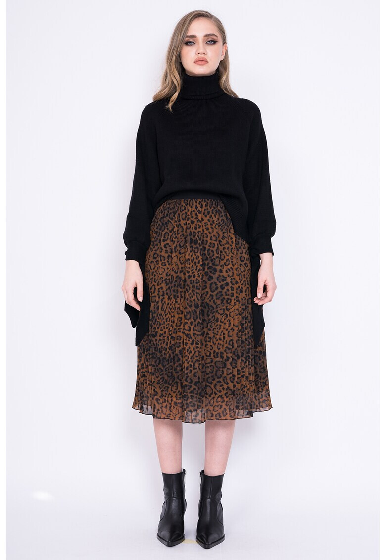 BLUZAT Fusta midi cu animal print - Pled.ro