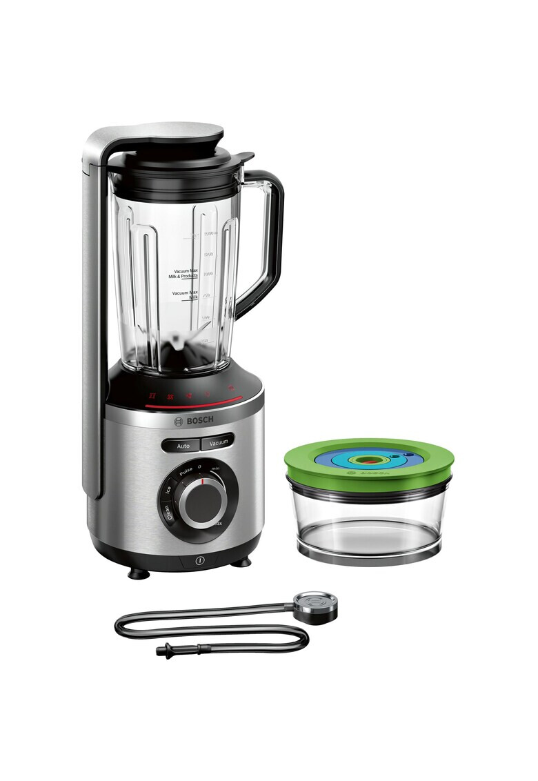 BOSCH Blender vacuum 1000 W 37000 rpm Cana Tritan 1.5 L cutit cu 6 lame Argintiu - Pled.ro